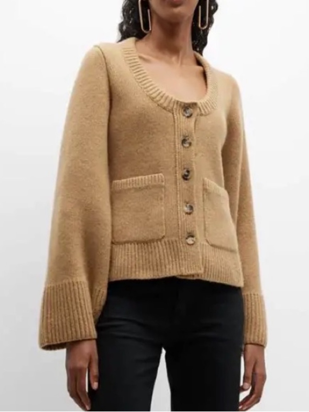 Khaite Camel Women's Cashmere Cardigan Sweater- only worn 1x excellent - SZ S